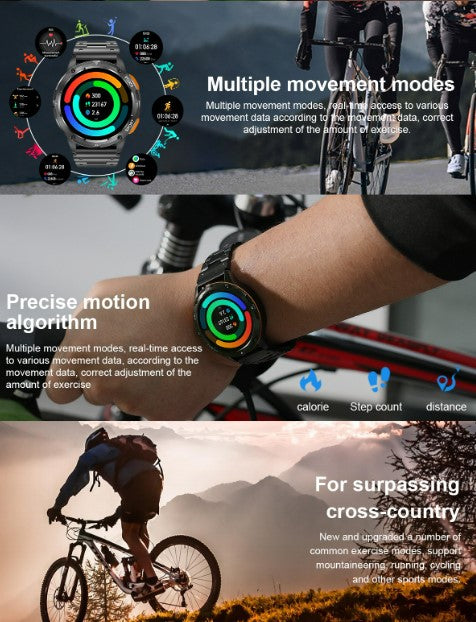 AK59 Smart Watch HD AMLOED Screen w/ health monitoring - Gold/Orange Strap_4