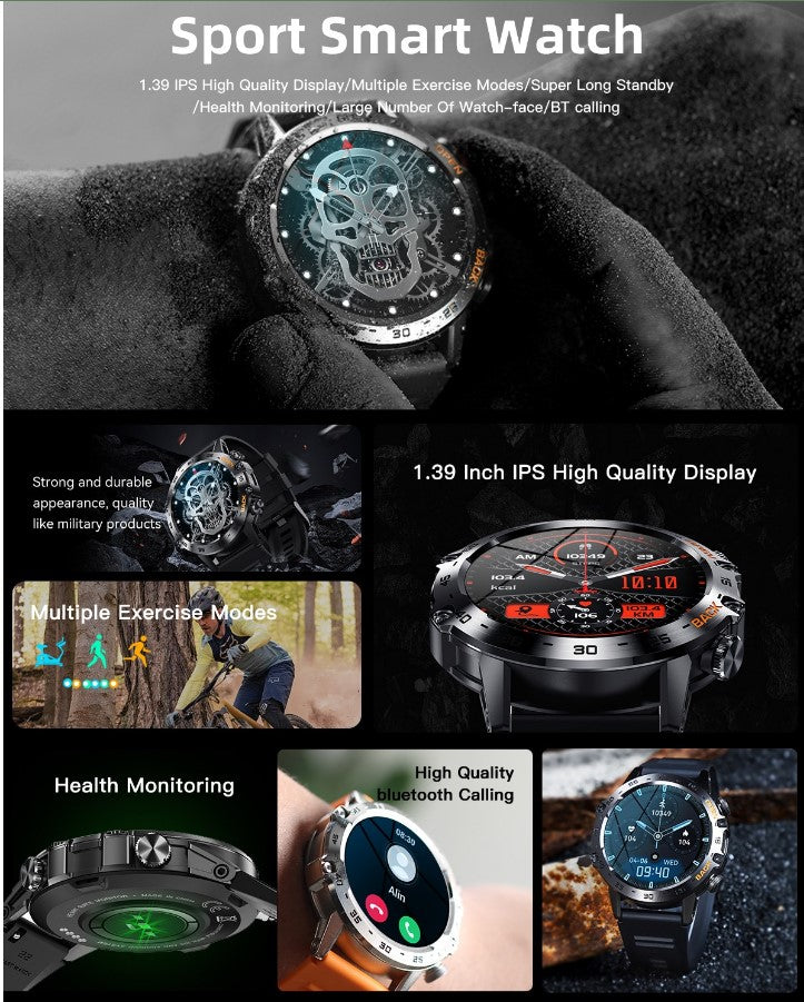 K52 Bluetooth Call Smart Watch - Black_2