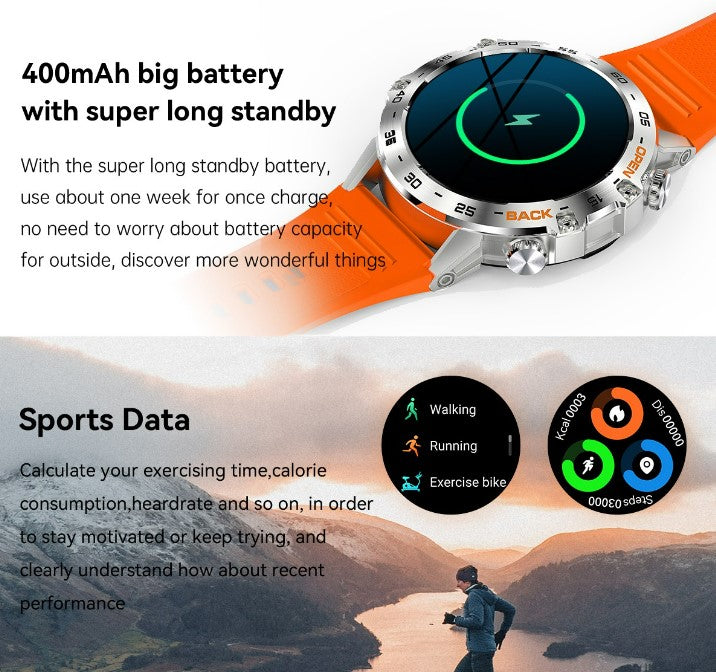 K52 Bluetooth Call Smart Watch - Orange_6