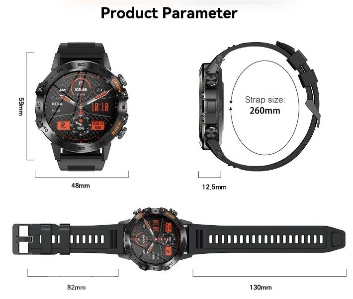 K52 Bluetooth Call Smart Watch - Orange_9